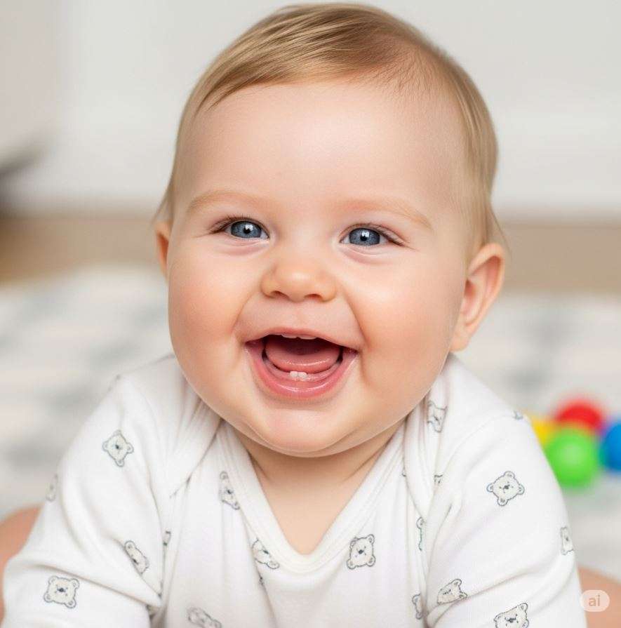 Babys und Kleinkinder 1 Babys und Kleinkinder – lachendes Baby als Symbol für gesunde Entwicklung und ganzheitliche Betreuung in der Privatpraxis Dr. med. Doris Gottfried in Erlangen Raum Nürnberg Fürth